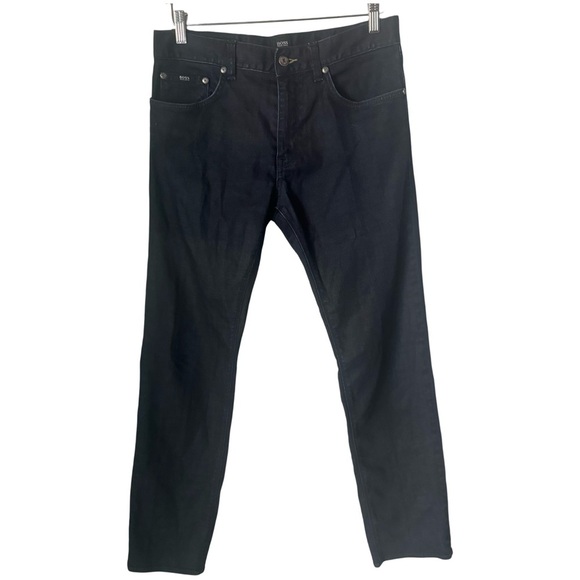 BOSS HUGO BOSS Regular Fit Straight Leg Dark Wash Stretch Jeans Maine 1 32x32 - Picture 4 of 15